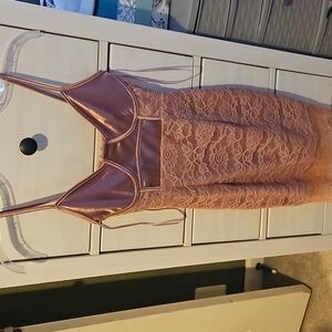 Pink Satin & Lace Dress